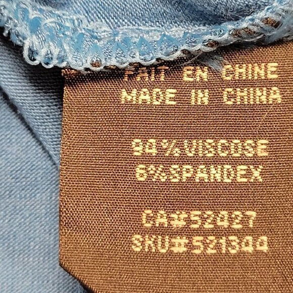 𝅺BLUE Long Sleeve Lightweight Stretchy Comfy Turtleneck Tunic- Size L/G - Picture 7 of 8